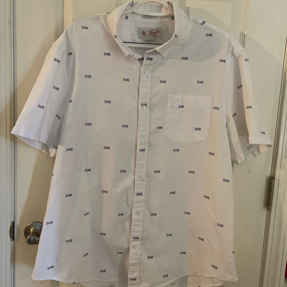 Penguin By Munsingwear Men’s Short Sleeve Heritage Slim Fit Button Down XXL